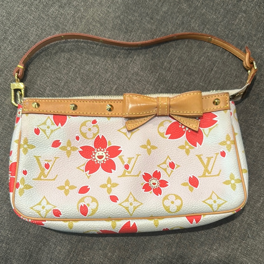 Louis Vuitton Vintage Murakami Monogram Cherry Blossom Pochette Accesoire